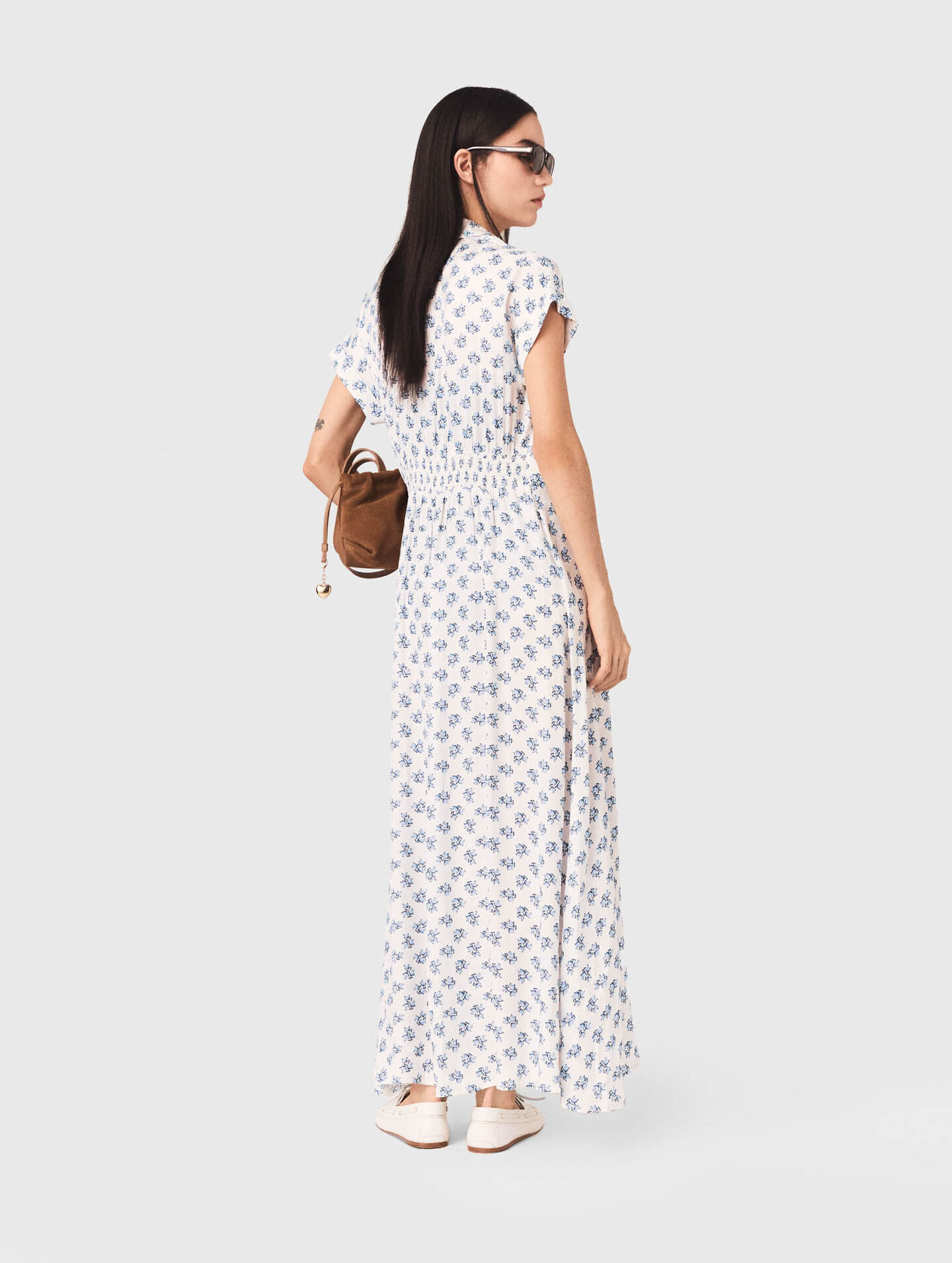 Abito lungo con stampa jacquard